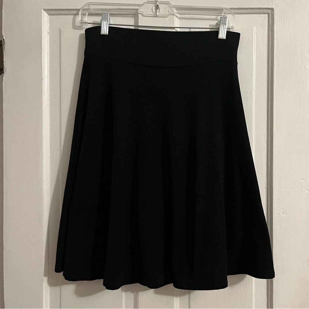 Black Women's Cotton Midi Skirt